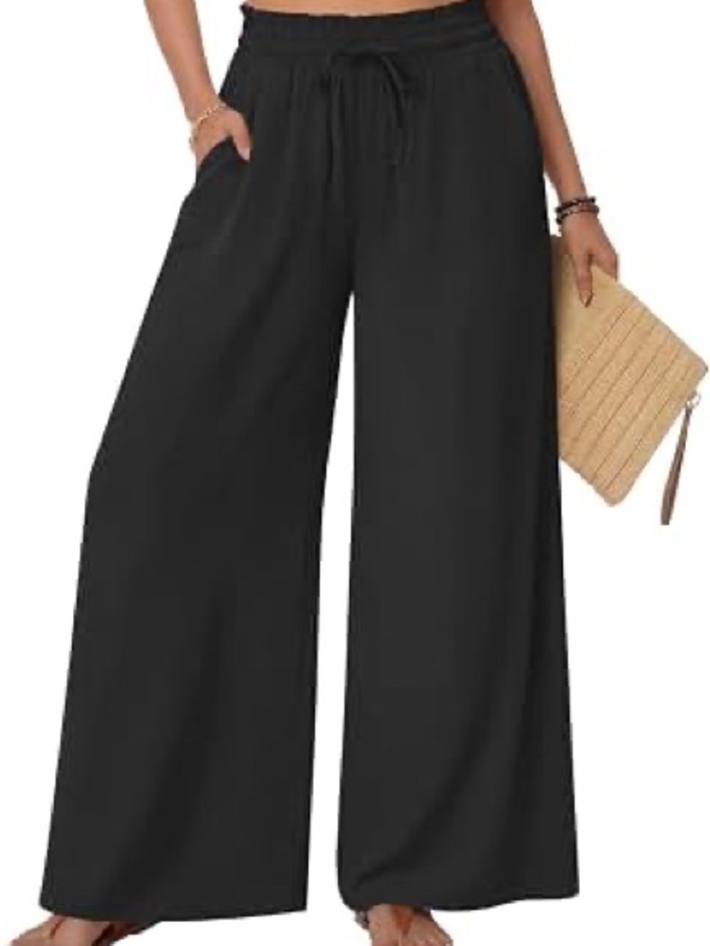 BTFBM Super Wide Leg Pull on pants pockets